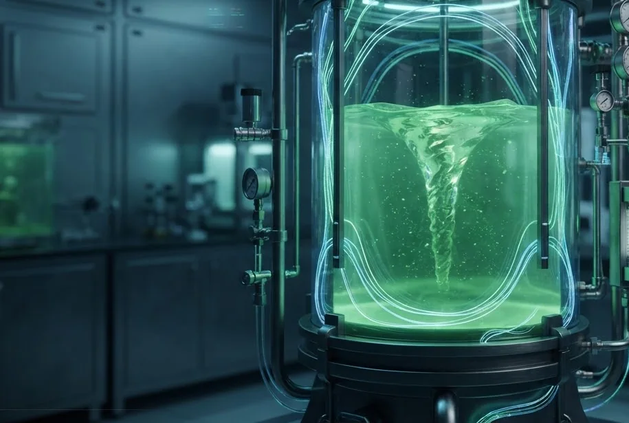 Industrial bioreactor running a plant extract at production volume
