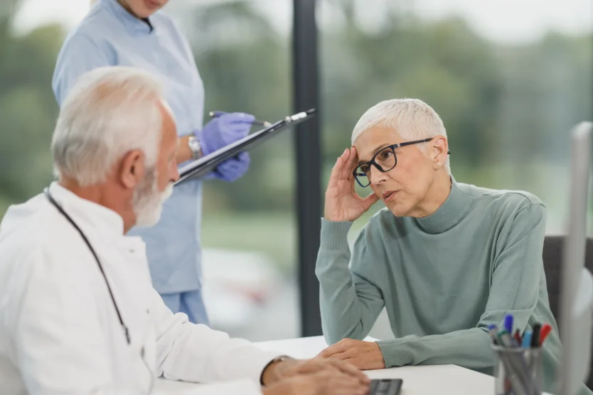 Clinical consultation between a physician and an older patient